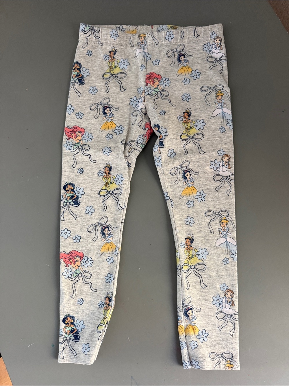 Girls' Gray Princess-Print Leggings - Multicolor